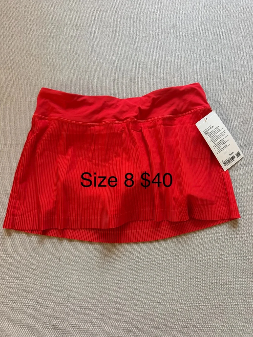 lululemon athletica Red Pleated Skater Skirt